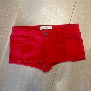 Abercrombie & Fitch Women's Bold Red Jean Shorts